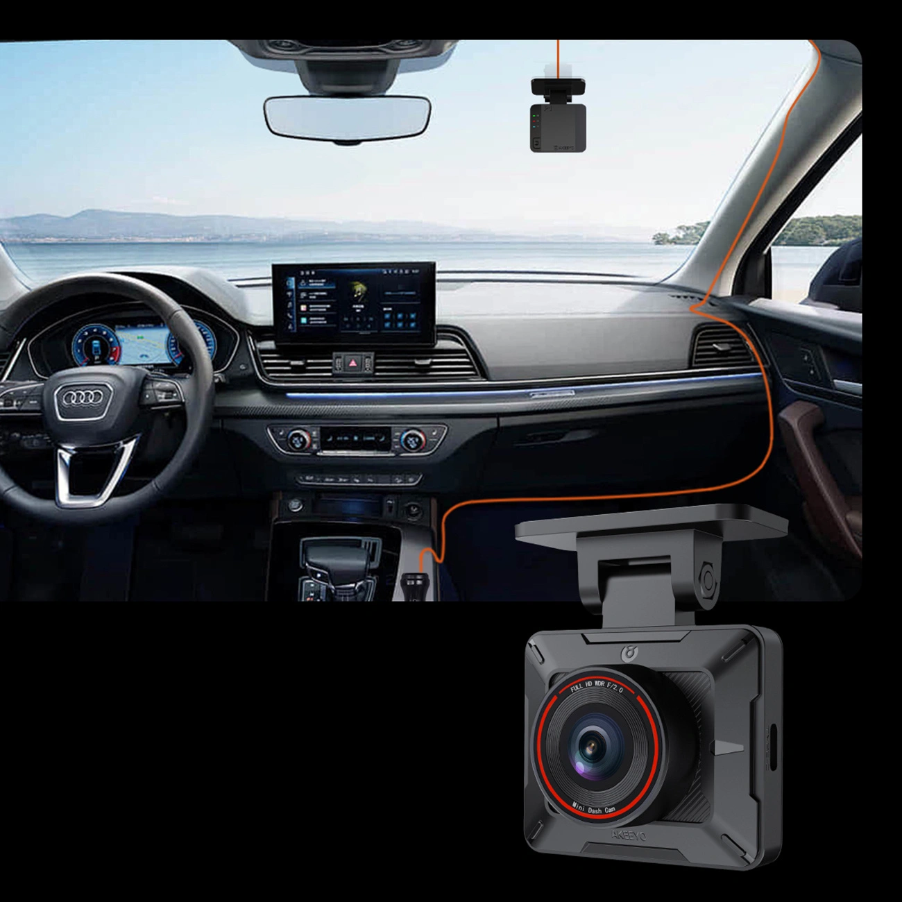 Akeeyo P1 Car Camera, 1080P, Wi-Fi