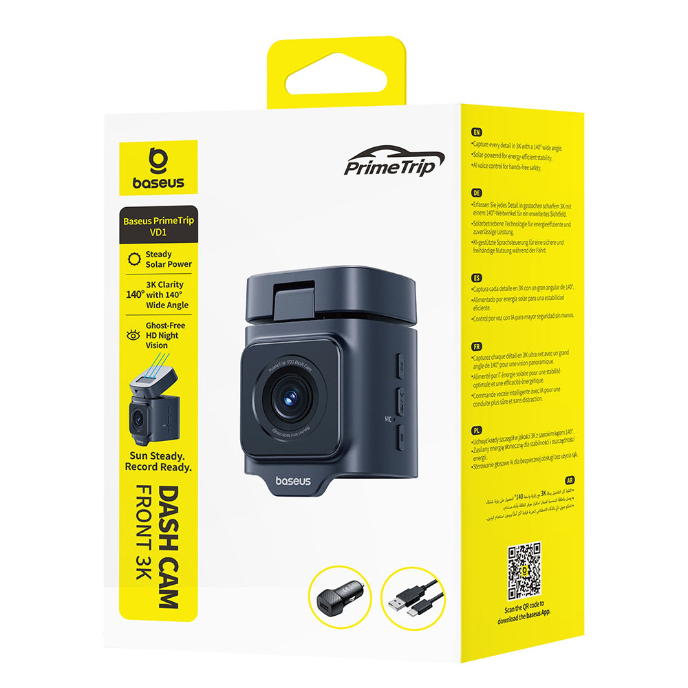 Κάμερα Αυτοκινήτου Baseus PrimeTrip VD1, 3K, Wi-Fi, GPS, Οθόνη 1.54inch C10669000123-00