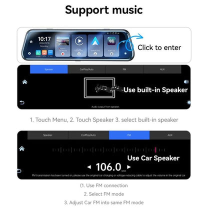 Κάμερα Αυτοκινήτου Yesido KM24 με Carplay / Android Auto, 4K, Οθόνη 9.66 ιντσών