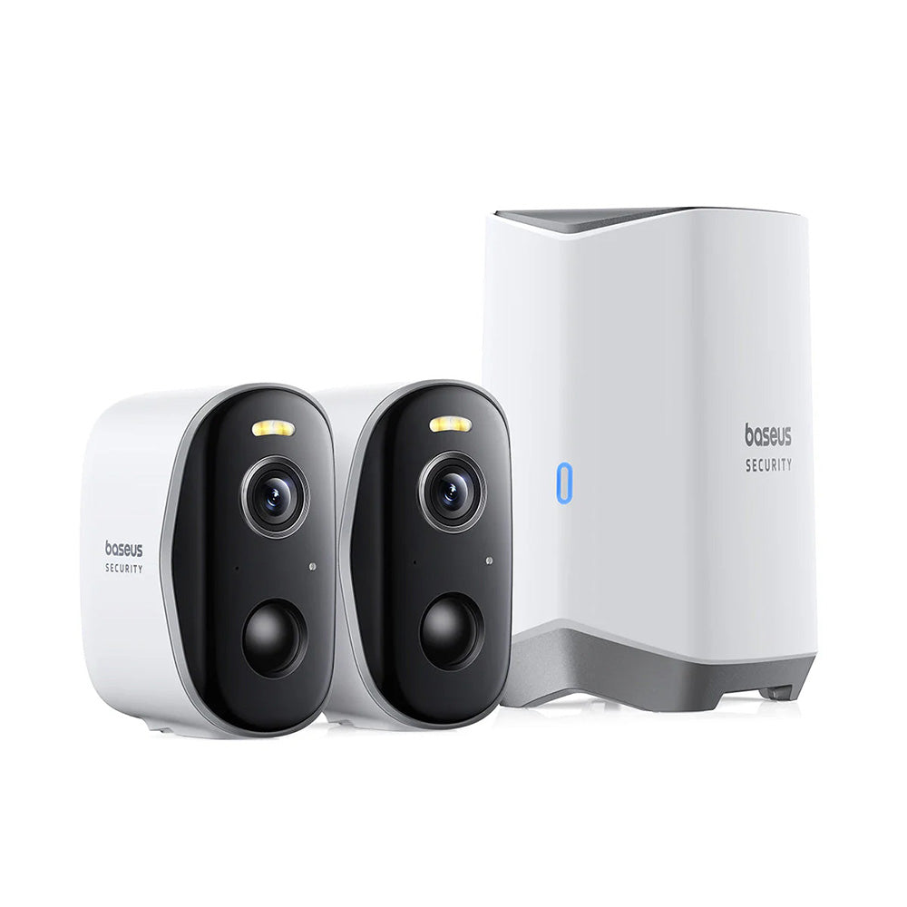 Κάμερα Παρακολούθησης Baseus N1, Wi-Fi, 2K, IP67, Εξωτερική, Σετ 2 τεμαχίων A00061900113-01