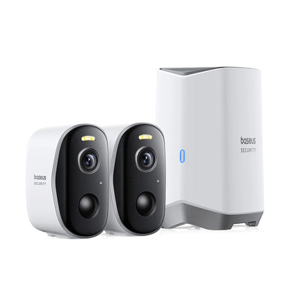 Κάμερα Παρακολούθησης Baseus N1, Wi-Fi, 2K, IP67, Εξωτερική, Σετ 2 τεμαχίων A00061900113-01