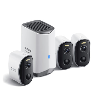 Κάμερα Παρακολούθησης Baseus N1, Wi-Fi, 2K, IP67, Εξωτερική, Σετ 3 τεμαχίων S0TW022131
