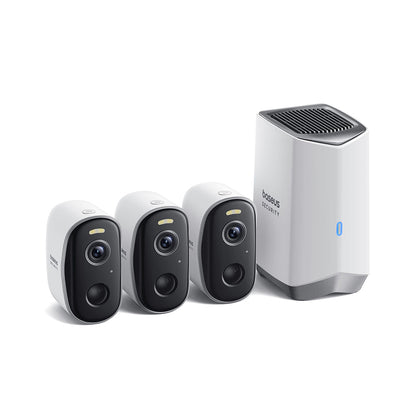 Κάμερα Παρακολούθησης Baseus N1, Wi-Fi, 2K, IP67, Εξωτερική, Σετ 3 τεμαχίων S0TW022131