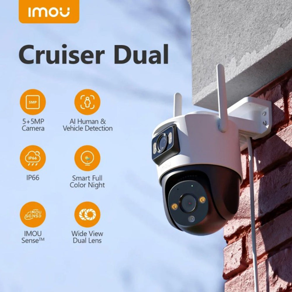 Κάμερα Παρακολούθησης Imou Cruiser Dual, Wi-Fi, 2.8K + 2.8K, IP66, Εξωτερικού Χώρου IPC-S7XP-10M0WED-0360B