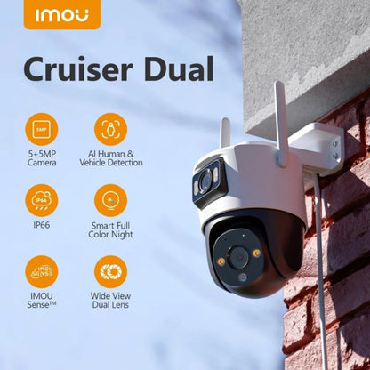 Κάμερα Παρακολούθησης Imou Cruiser Dual, Wi-Fi, 2.8K + 2K, IP66, Εξωτερικού Χώρου IPC-S7XP-8M0WED-0360B