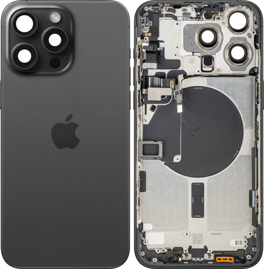 Κάλυμμα Μπαταρίας Apple iPhone 15 Pro Max, Με Μεσαίο Κέλυφος, Μαύρο (Black Titanium), Swap