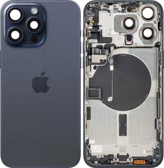 Κάλυμμα Μπαταρίας Apple iPhone 15 Pro Max, Με Μεσαίο Κέλυφος, Μπλε (Blue Titanium), Swap
