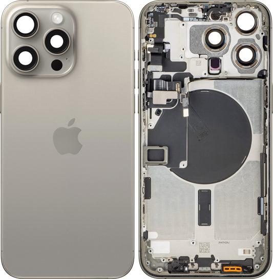 Καπάκι Μπαταρίας Apple iPhone 15 Pro Max, Με Μεσαίο Κέλυφος, Μπεζ (Natural Titanium), Swap