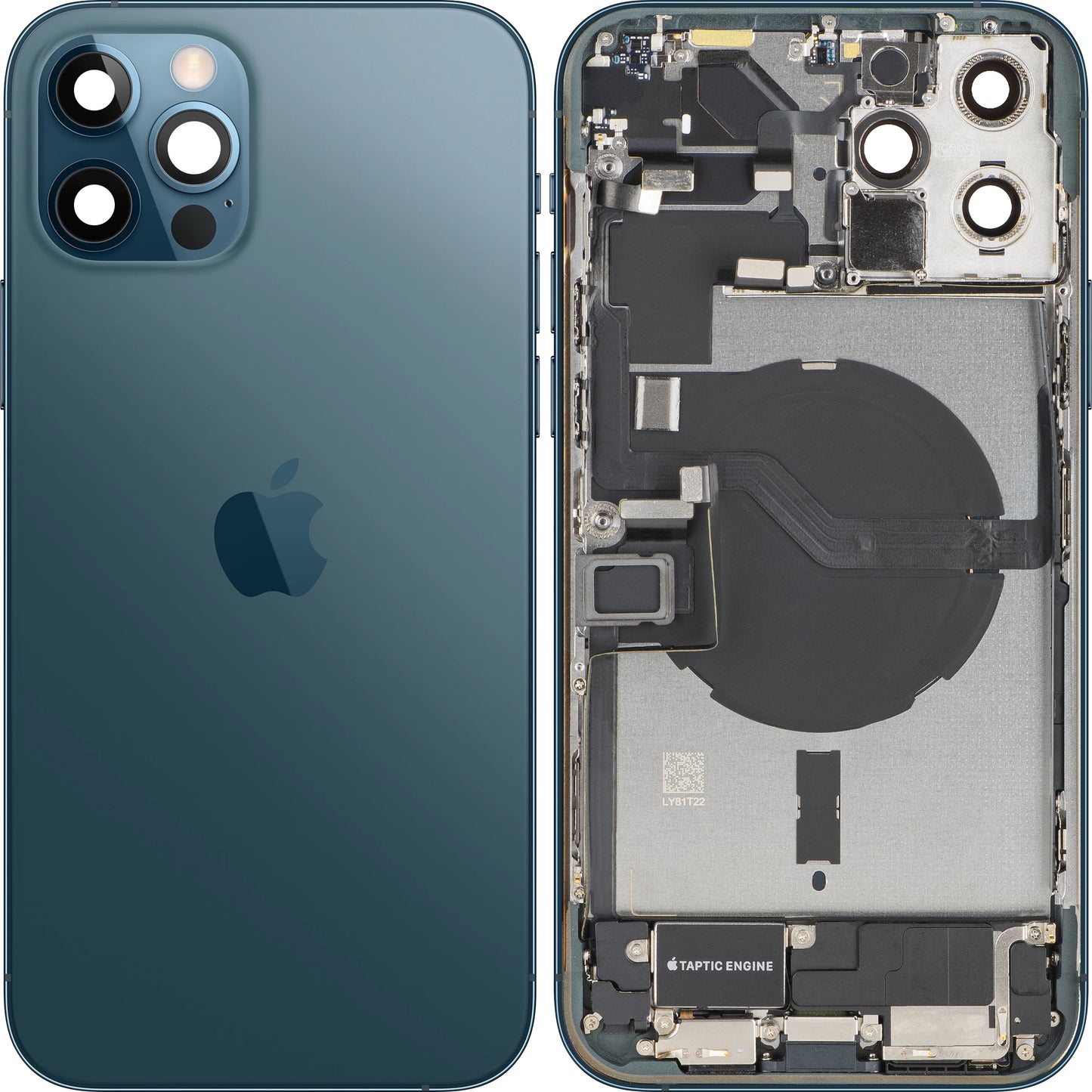 Κάλυμμα Μπαταρίας Apple iPhone 12 Pro Max, Με Μεσαίο Πλαίσιο, Πλήρη Εξαρτήματα, Μπλε (Pacific Blue), Swap