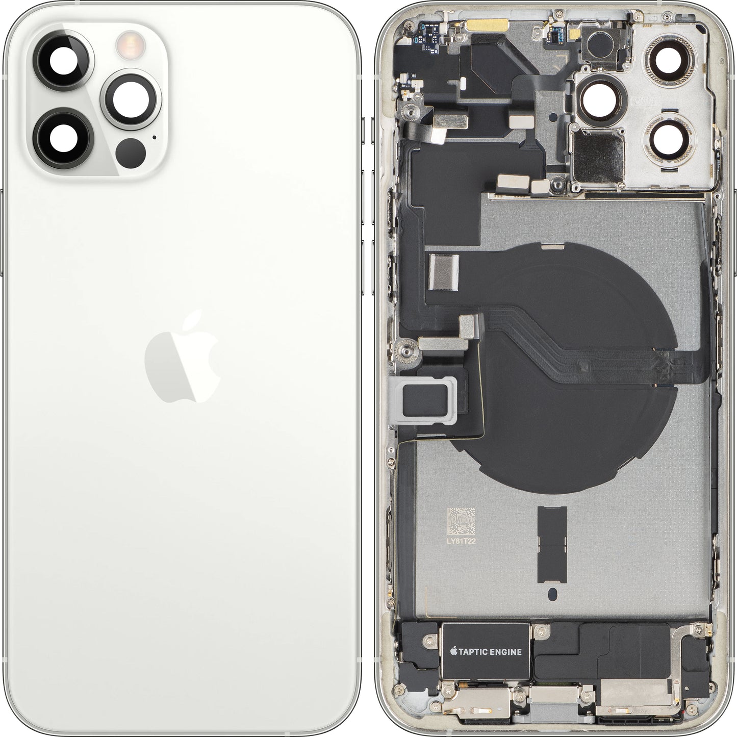 Κάλυμμα Μπαταρίας Apple iPhone 12 Pro Max, Με Μεσαίο Περίβλημα, Πλήρη Εξαρτήματα, Ασημί, Swap