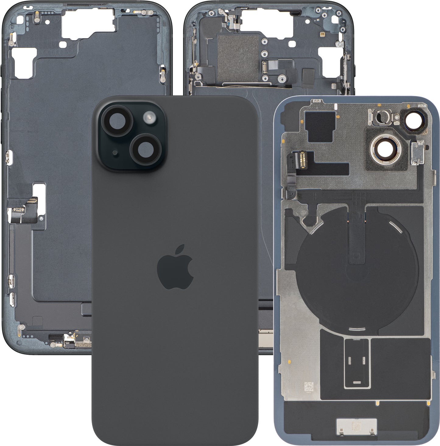 Κάλυμμα Μπαταρίας Apple iPhone 15 Plus, Με Μεσαίο Κέλυφος, Πλήρη Εξαρτήματα, Μαύρο, Swap