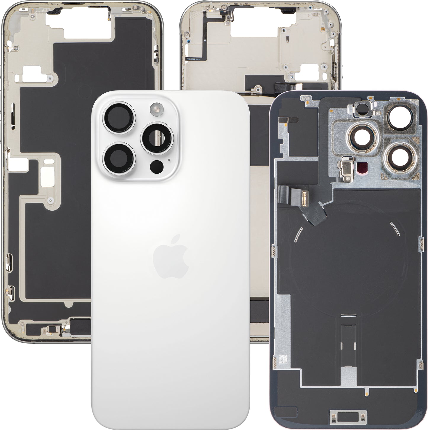 Κάλυμμα Μπαταρίας Apple iPhone 16 Pro Max, Με Μεσαίο Κέλυφος, Πλήρη Εξαρτήματα, Λευκό (White Titanium), Swap