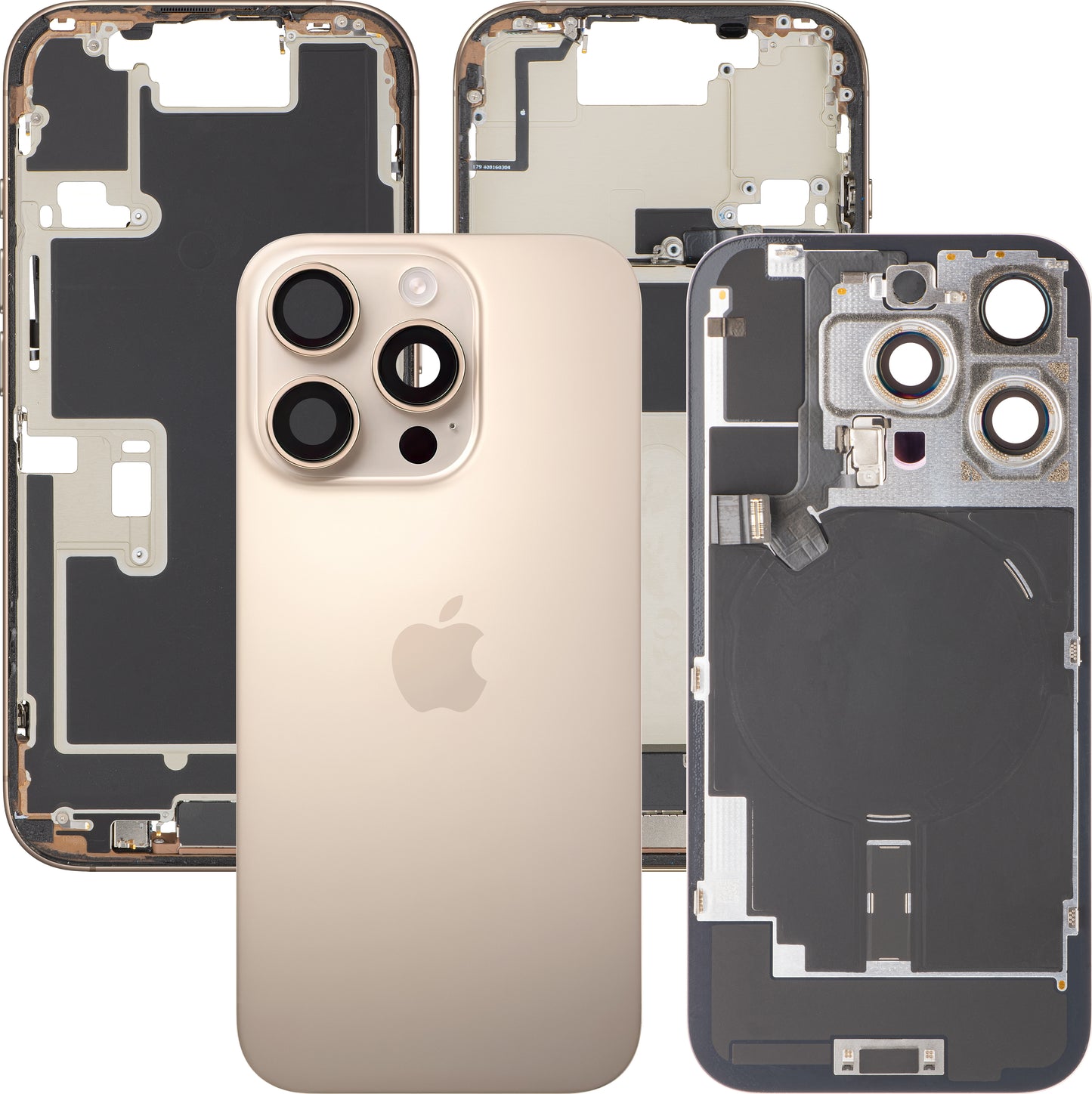 Κάλυμμα Μπαταρίας Apple iPhone 16 Pro, Με Μεσαίο Κέλυφος, Πλήρη Εξαρτήματα, Χρυσό (Desert Titanium), Swap
