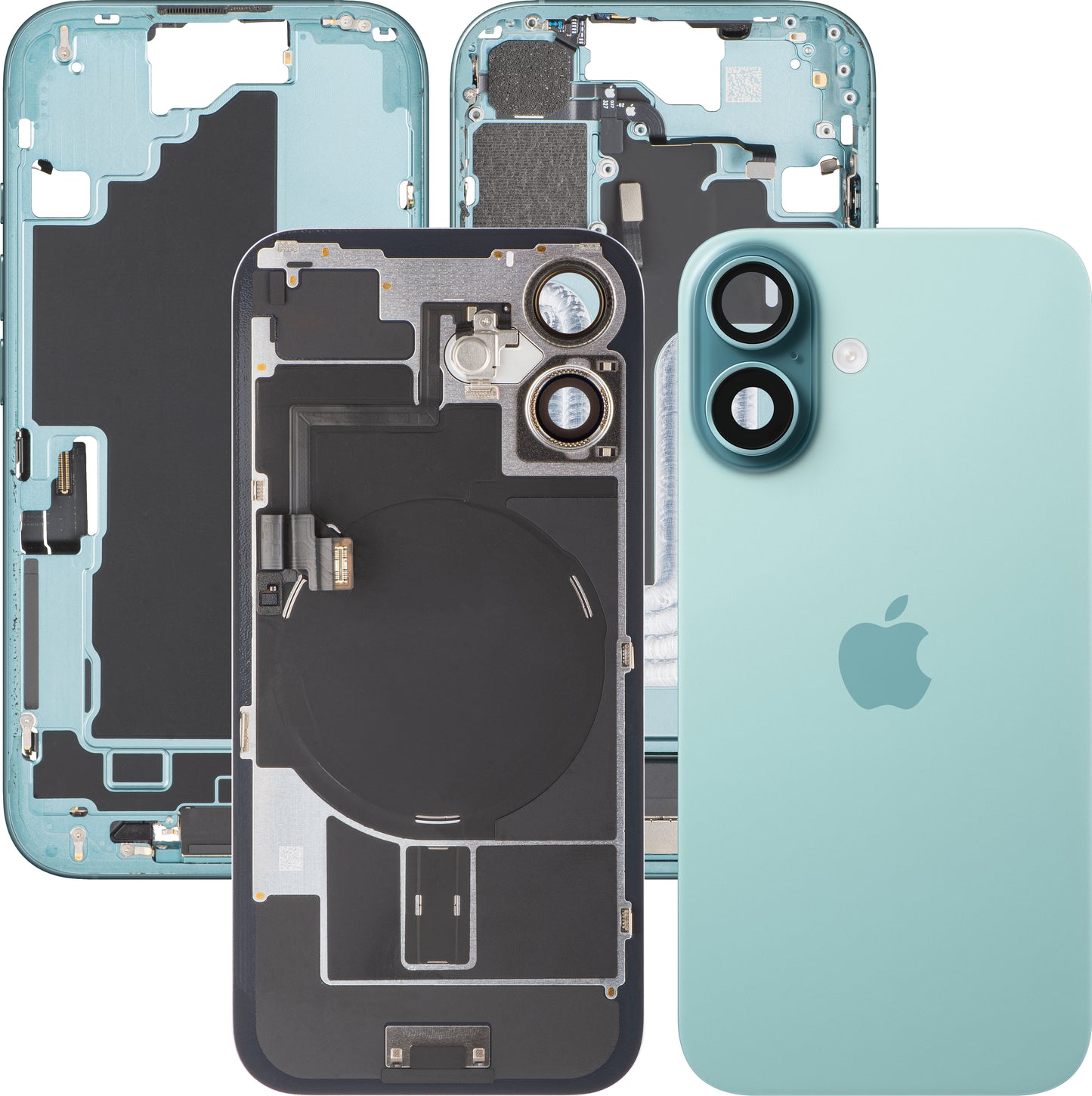 Κάλυμμα Μπαταρίας Apple iPhone 16, Με Μεσαίο Κέλυφος, Πλήρη Εξαρτήματα, Πράσινο (Teal), Swap