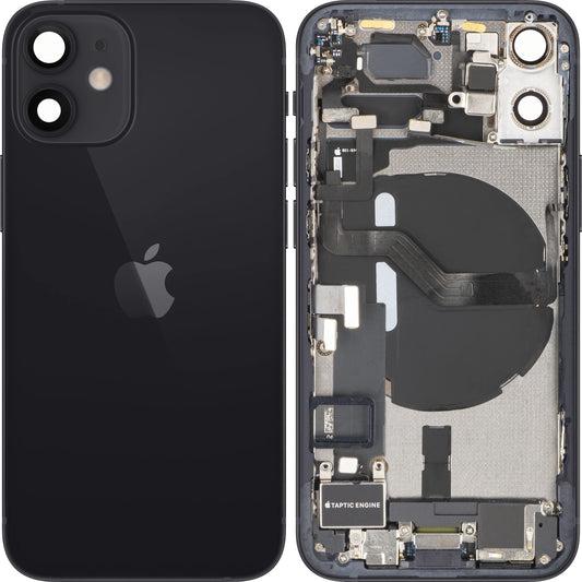 Κάλυμμα Μπαταρίας Apple iPhone 12 mini, Με Μεσαίο Πλαίσιο, Πλήρη Εξαρτήματα, Μαύρο, Swap