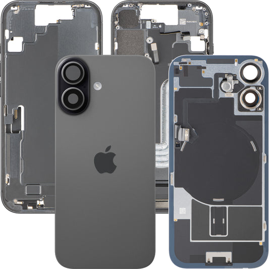 Κάλυμμα Μπαταρίας Apple iPhone 17, Με Μεσαίο Κέλυφος, Πλήρη Εξαρτήματα, Μαύρο, Swap