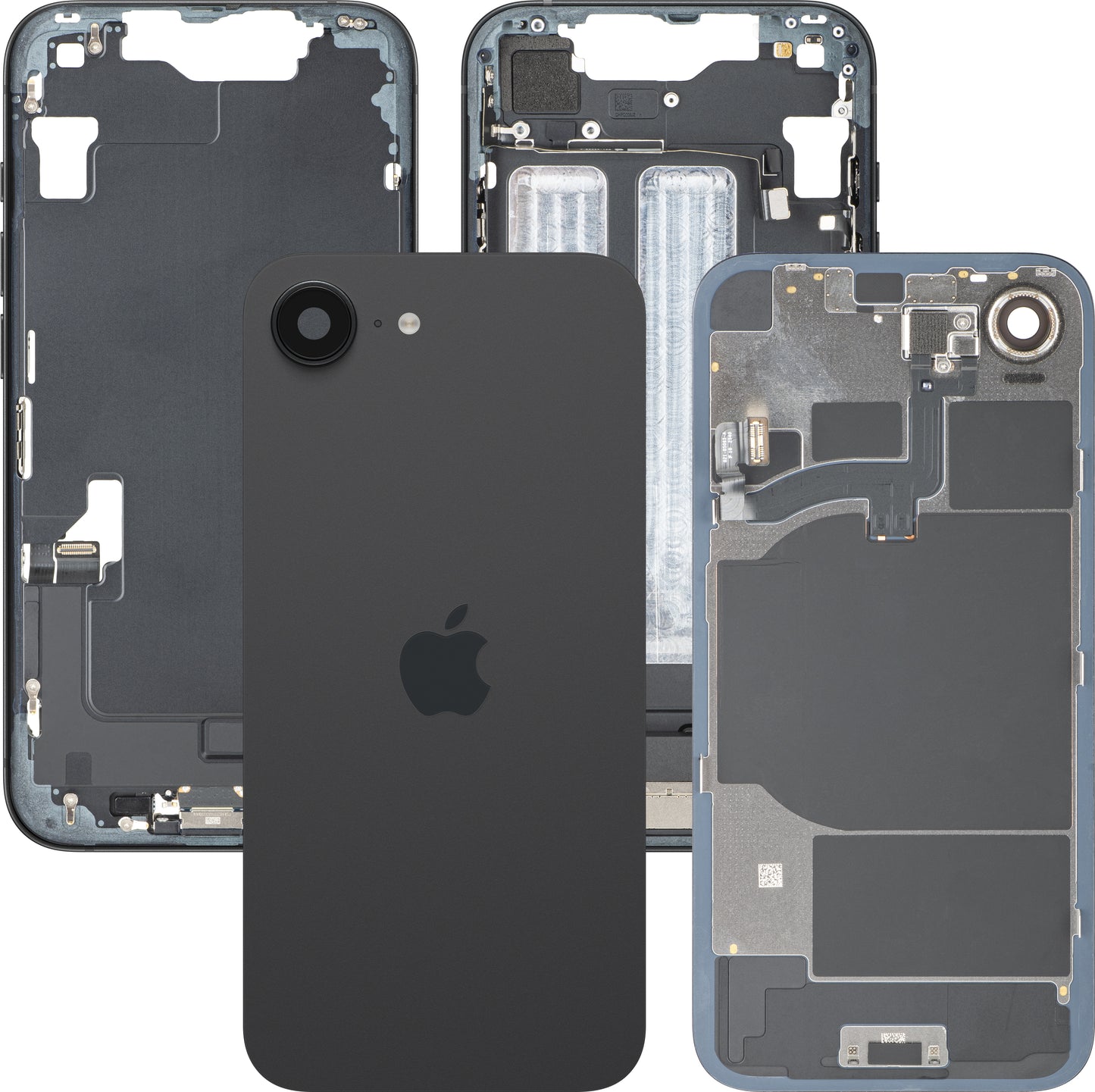 Πίσω Κάλυμμα Μπαταρίας Apple iPhone 16e, Με Μεσαίο Πλαίσιο, Πλήρη Ανταλλακτικά, Μαύρο, Ανταλλαγή