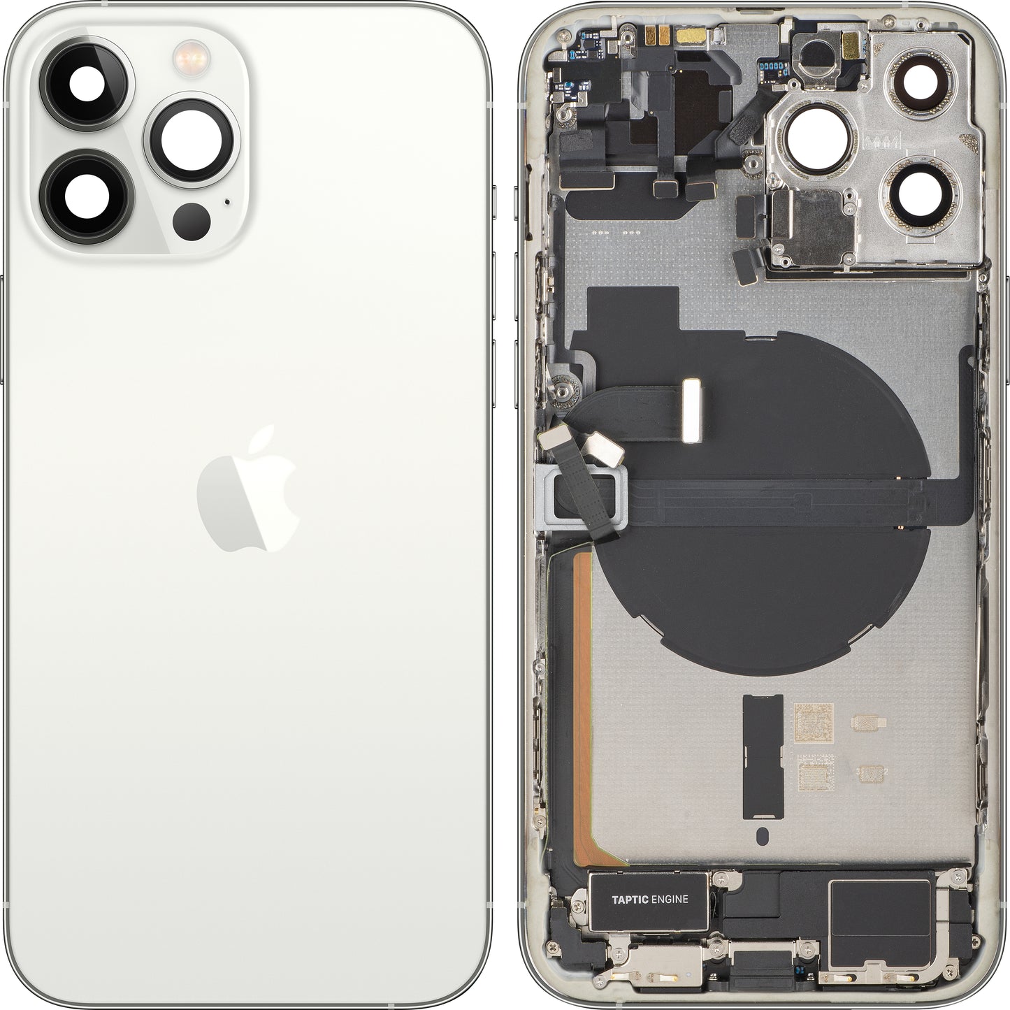Πίσω Κάλυμμα Μπαταρίας Apple iPhone 13 Pro Max, Με Μεσαίο Πλαίσιο, Πλήρη Ανταλλακτικά, Ασημί, Ανταλλαγή