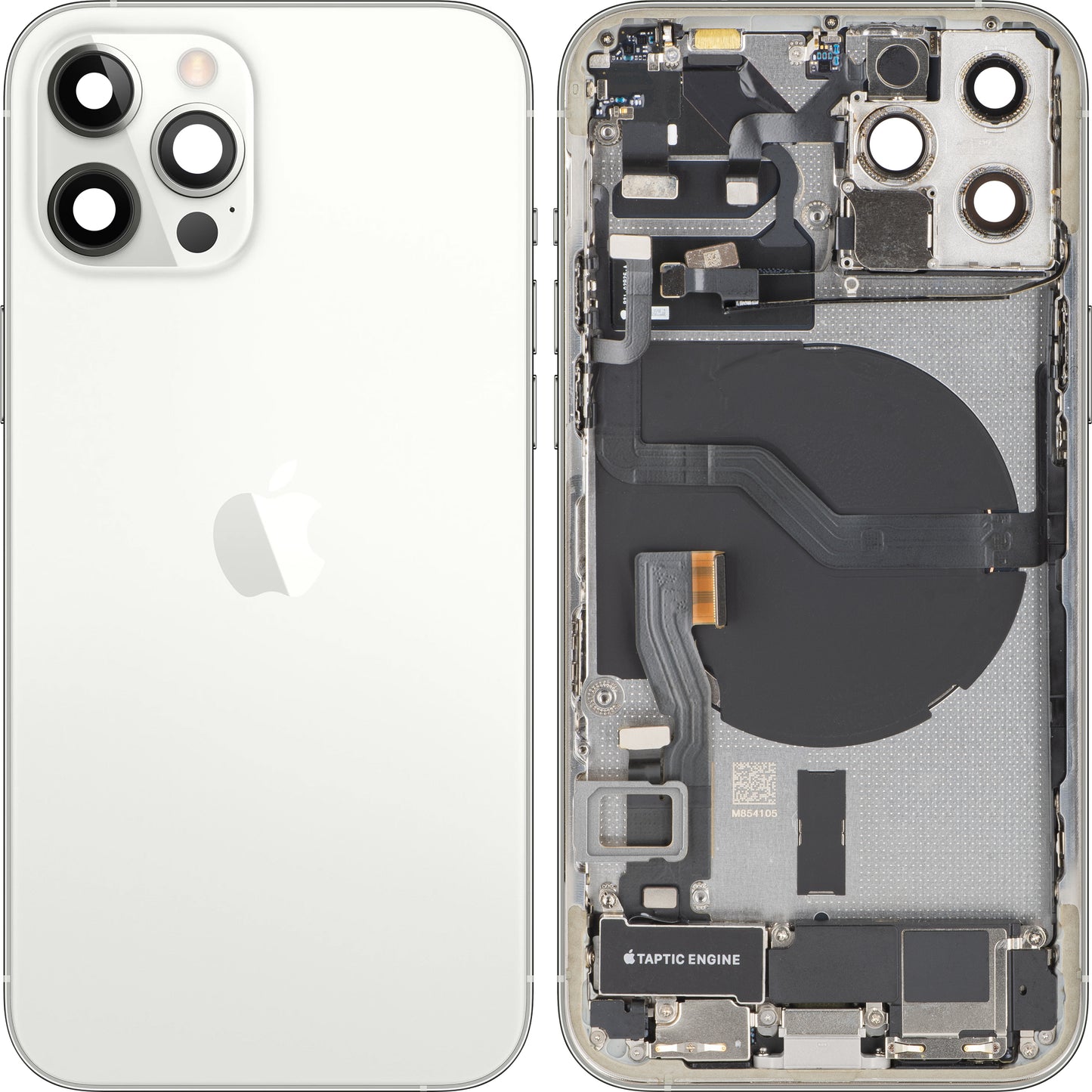 Πίσω Κάλυμμα Μπαταρίας Apple iPhone 12 Pro, Με Μεσαίο Πλαίσιο, Πλήρη Ανταλλακτικά, Ασημί, Ανταλλαγή