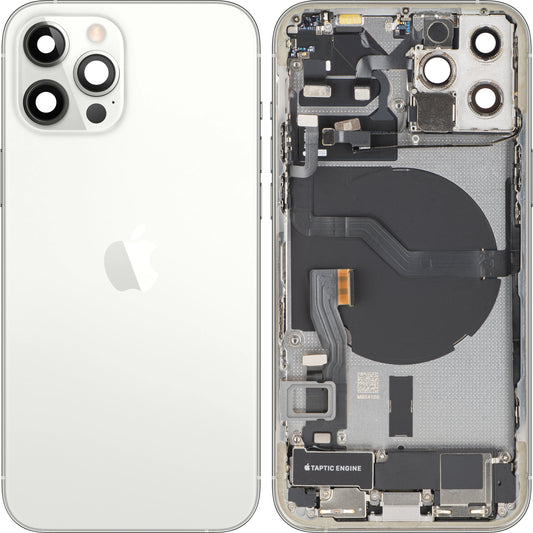 Πίσω Κάλυμμα Μπαταρίας Apple iPhone 12 Pro, Με Μεσαίο Πλαίσιο, Πλήρη Ανταλλακτικά, Ασημί, Ανταλλαγή
