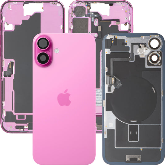 Καπάκι Μπαταρίας Apple iPhone 16 Plus, Με Μεσαίο Κέλυφος, Πλήρη Μέρη, Ροζ, Premium Ανταλλαγή