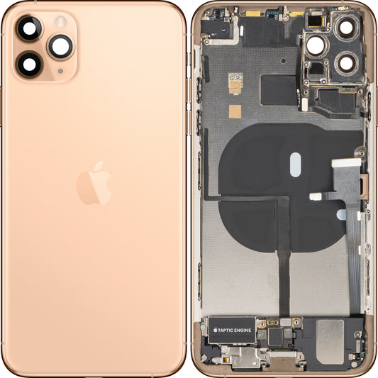 Πίσω Κάλυμμα Μπαταρίας Apple iPhone 11 Pro Max, Με Μεσαίο Πλαίσιο, Πλήρη Ανταλλακτικά, Χρυσό (Ματ Χρυσό), Premium Ανταλλαγή