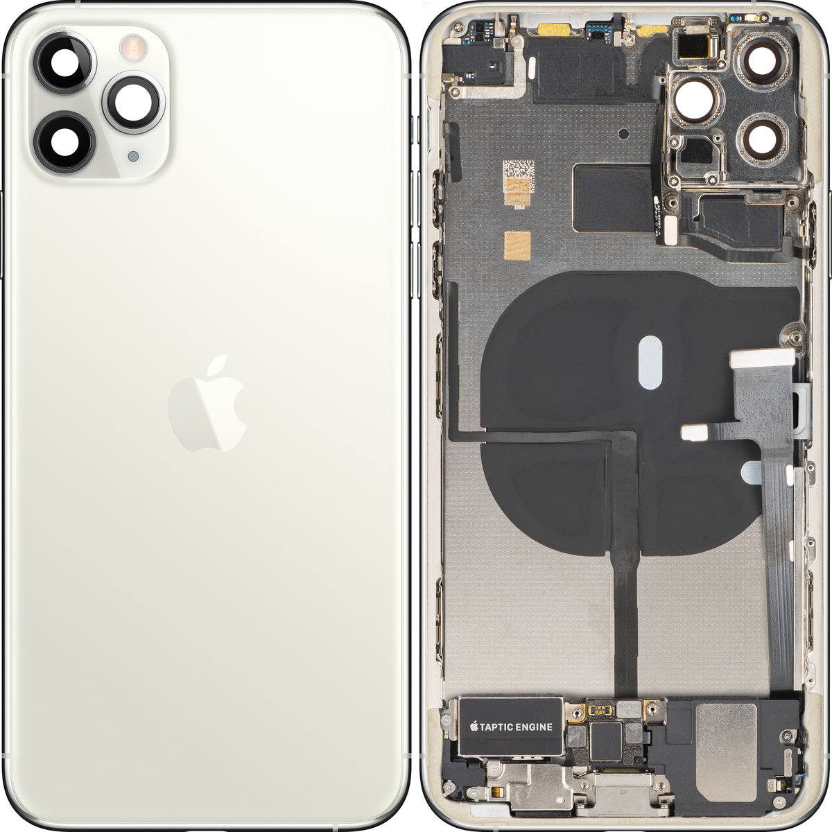 Πίσω Κάλυμμα Μπαταρίας Apple iPhone 11 Pro Max, Με Μεσαίο Πλαίσιο, Πλήρη Ανταλλακτικά, Ασημί (Ματ Ασημί), Premium Ανταλλαγή