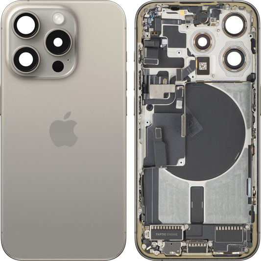 Καπάκι μπαταρίας Apple iPhone 15 Pro, με μεσαίο πλαίσιο, έκδοση ΗΠΑ, μπεζ (φυσικό τιτάνιο), Swap
