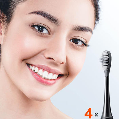 Gum Care Replacement Head for Bitvae S2 / S3 Electric Toothbrush, Set of 4, Black