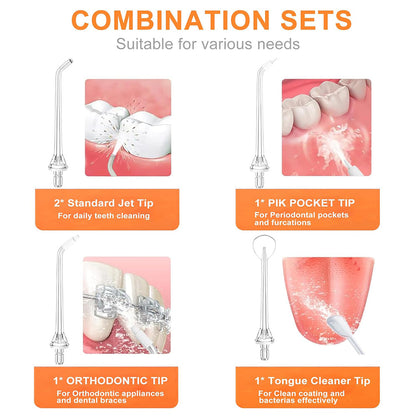 Replacement Tip for Bitvae C2 / F30 / 204 Oral Irrigator, Set of 4, Transparent