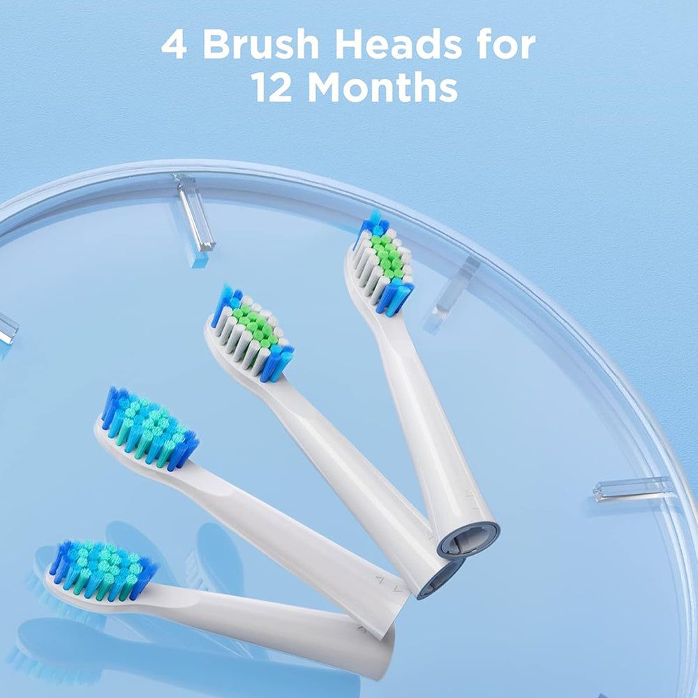 SDD2 Replacement Head for Bitvae D2 Electric Toothbrush, Set of 4, White