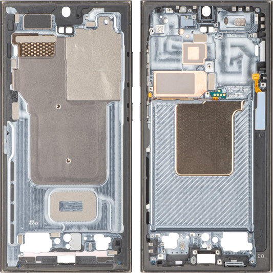 Κεντρικό Κάλυμμα Samsung Galaxy S24 Ultra S928, Μαύρο, Ανταλλαγή