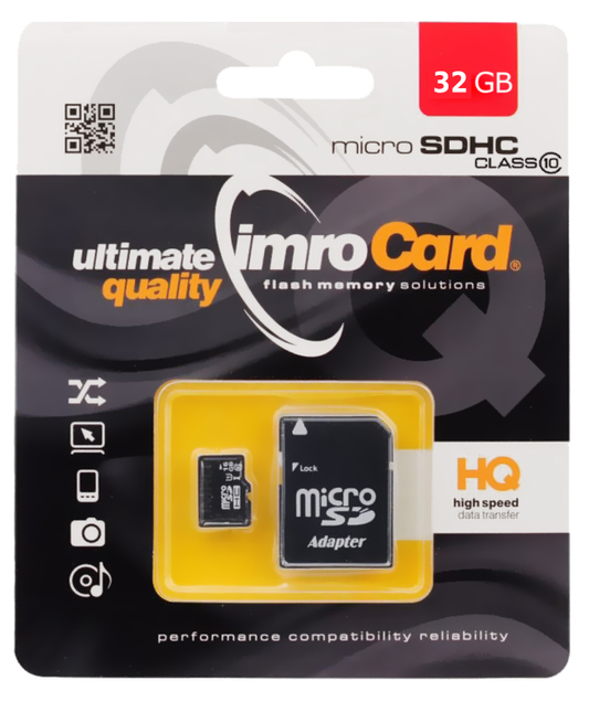 Κάρτα Μνήμης microSDHC Imro, 32Gb, Κατηγορία 10 / UHS-1 U1, Με Αντάπτορα