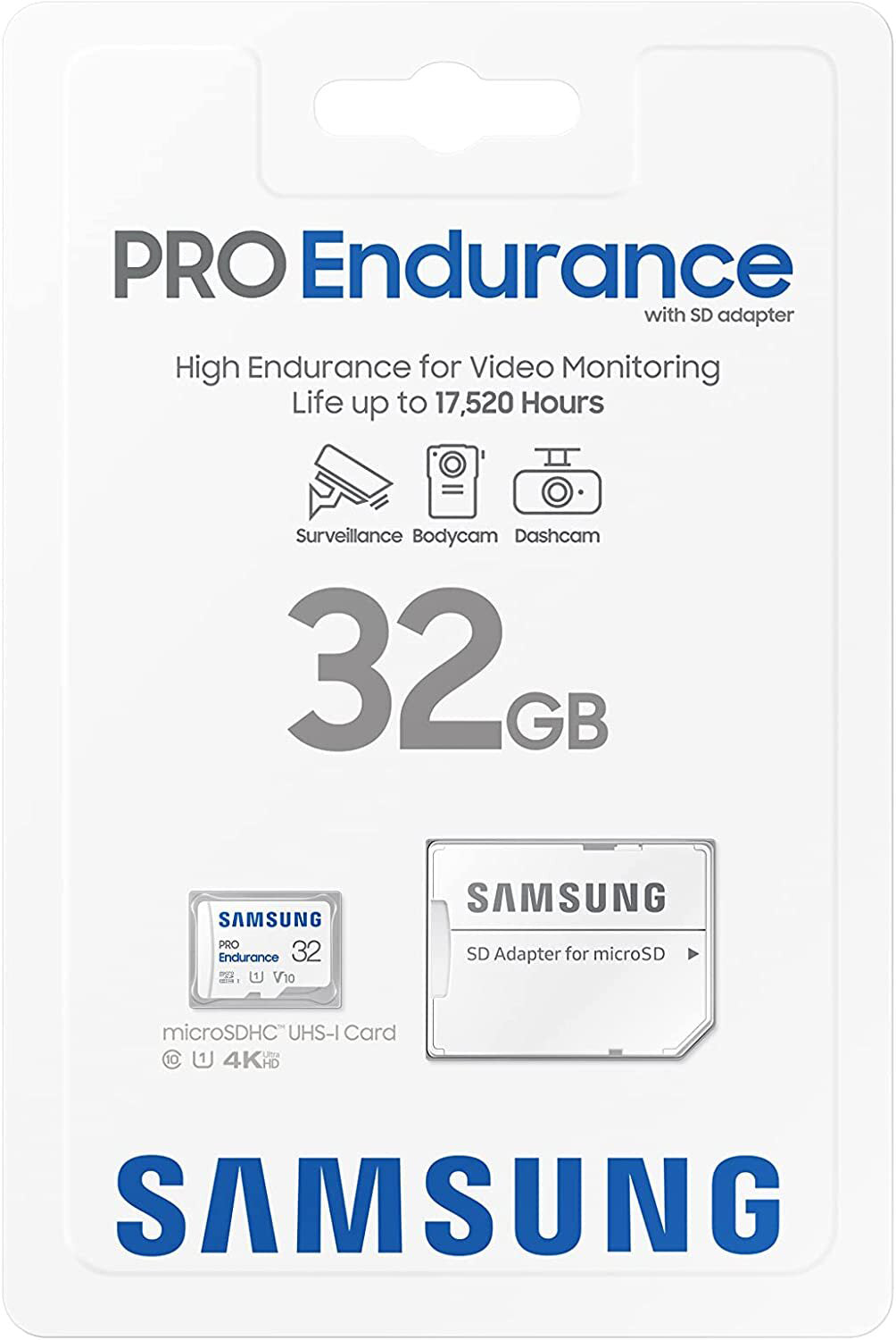 Κάρτα Μνήμης microSDHC Samsung PRO Endurance, 32Gb, Κλάση 10 / UHS-1 U1, Με Προσαρμογέα MB-MJ32KA/EU
