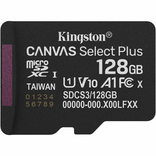 Κάρτα Μνήμης microSDXC Kingston Canvas Select Plus Android A1, 128Gb, Κλάση 10 / UHS-1 U1 SDCS3/128GBSP