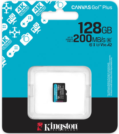 Κάρτα Μνήμης microSDXC Kingston Canvas Go Plus Android A2, 128Gb, Κλάση 10 / UHS-1 U3 SDCG4/128GBSP