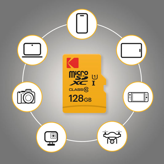 Κάρτα Μνήμης microSDXC Kodak Premium Performance, 128Gb, Κλάση 10 / UHS-1 U1, Με Προσαρμογέα EKMSDM128GXC10K
