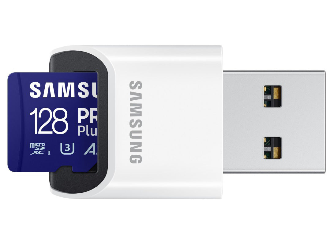 Κάρτα Μνήμης microSDXC Samsung PRO Plus, 128Gb, Κλάση 10 / UHS-1 U3, με Αναγνώστη Καρτών MB-MD128SB/WW