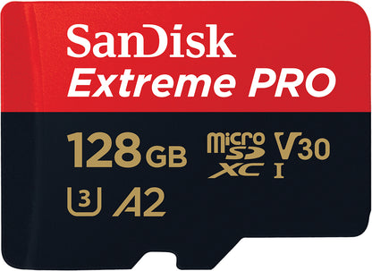 Κάρτα Μνήμης microSDXC SanDisk Extreme Pro, 128Gb, Κλάση 10 / UHS-1 U3, Με Προσαρμογέα SDSQXCD-128G-GN6MA