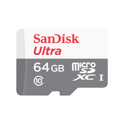 Κάρτα Μνήμης microSDXC SanDisk Ultra, 64Gb, Κλάση 10, Με Προσαρμογέα SDSQUNR-064G-GN6TA