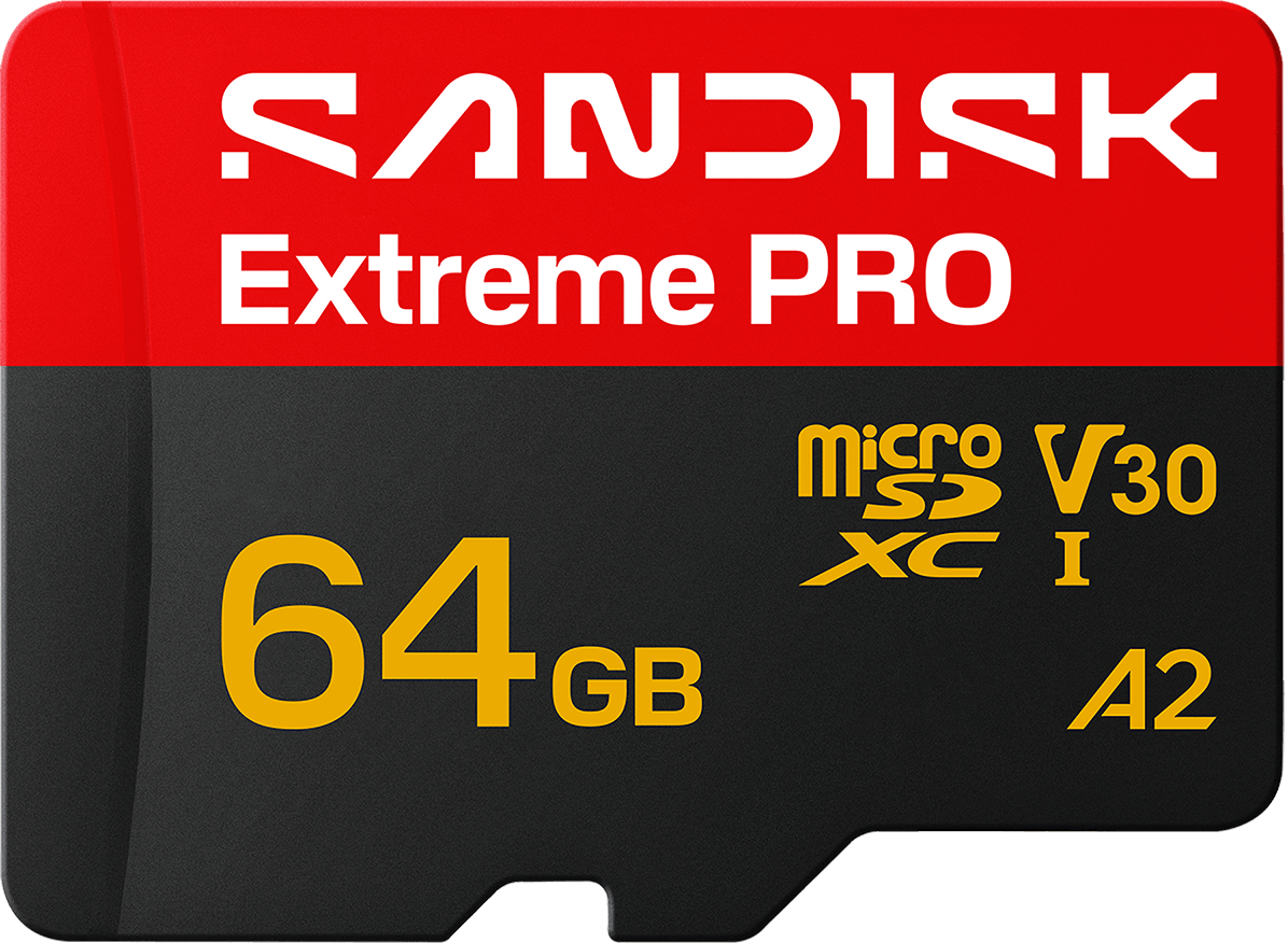 Κάρτα Μνήμης microSDXC SanDisk Extreme Pro A2, 64Gb, Κατηγορία 10 / UHS-1 U3, Με Αντάπτορα SDSQXCU-064G-GS6MA