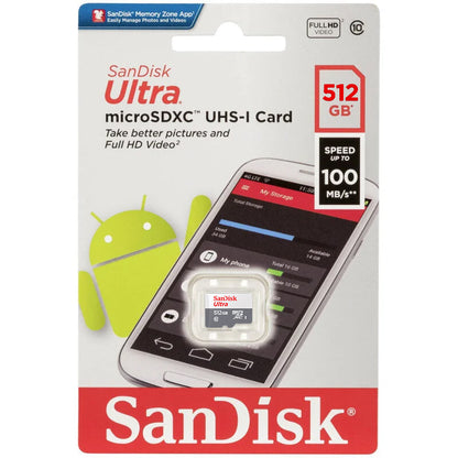 Κάρτα Μνήμης microSDXC SanDisk Ultra, 512Gb, Κλάση 10 SDSQUNR-512G-GN3MN