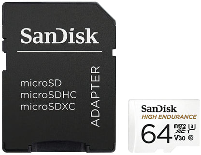 Κάρτα Μνήμης microSDXC SanDisk High Endurance, 64Gb, Κλάση 10 / UHS-1 U3, Με Προσαρμογέα SDSQQNR-064G-GN6IA