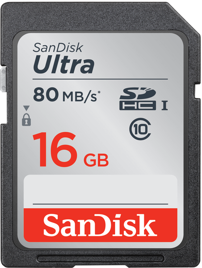 Κάρτα Μνήμης SDHC SanDisk Ultra, 16Gb, Κατηγορία 10 SDSDUNC-016G-GN6IN