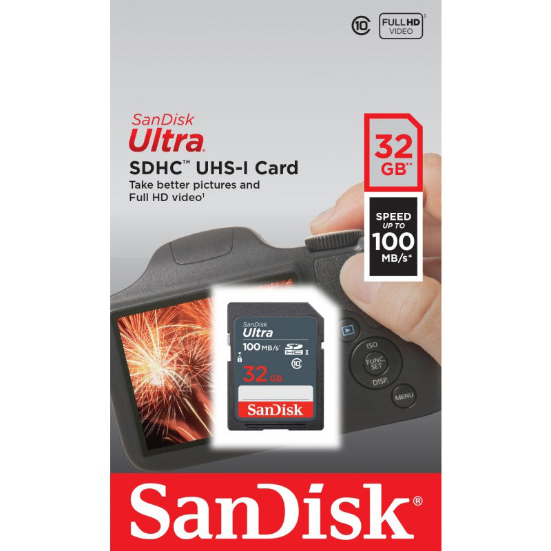 Κάρτα Μνήμης SDHC SanDisk Ultra, 32Gb, Κλάση 10 SDSDUNR-032G-GN3IN