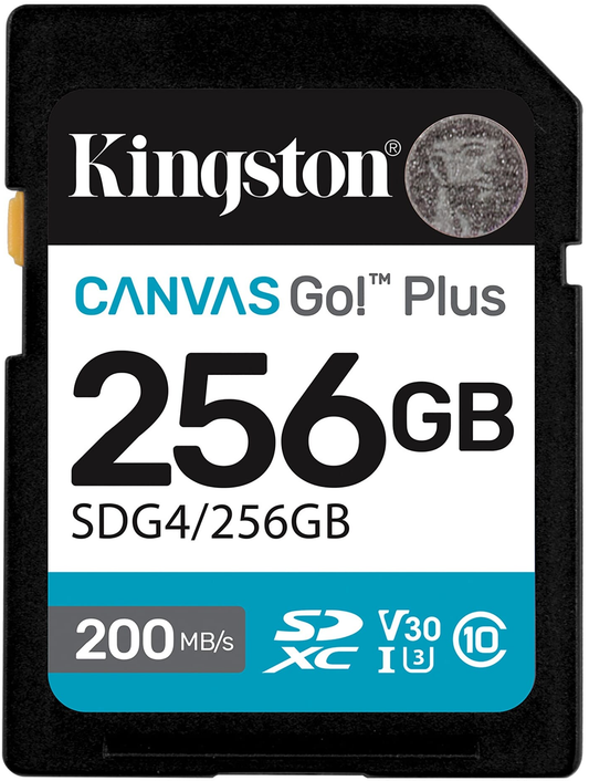 Κάρτα Μνήμης SDXC Kingston Canvas Go Plus, 256Gb, Κατηγορία 10 / UHS-1 U3 SDG4/256GB