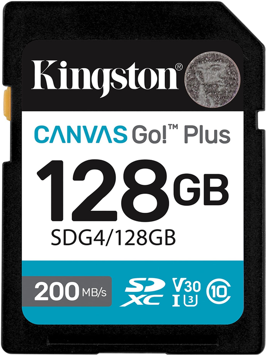 Κάρτα Μνήμης SDXC Kingston Canvas Go Plus, 128Gb, Κατηγορία 10 / UHS-1 U3 SDG4/128GB