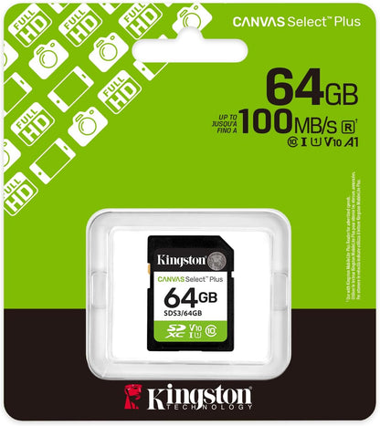 Κάρτα Μνήμης SDXC Kingston Canvas Select Plus, 64Gb, Κλάση 10 / UHS-1 U1 SDS3/64GB
