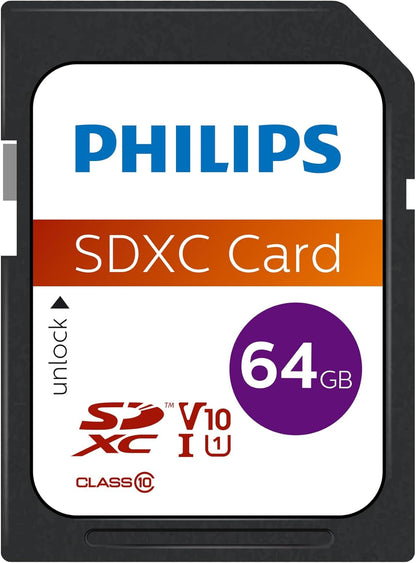 Κάρτα Μνήμης SDXC Philips, 64Gb, Κλάση 10 / UHS-1 U1 FM64SD55B/00