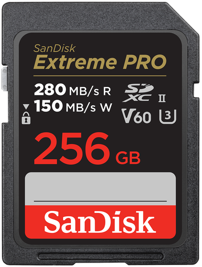 SanDisk Extreme Pro SDXC Memory Card, 256GB, Class 10 / UHS-2 U3 SDSDXEP-256G-GN4IN